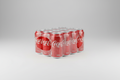 High-quality studio photo of a 24-pack of red Coca-Cola cans (330 ml each) wrapped together, on a light background, modern and clean product shot.